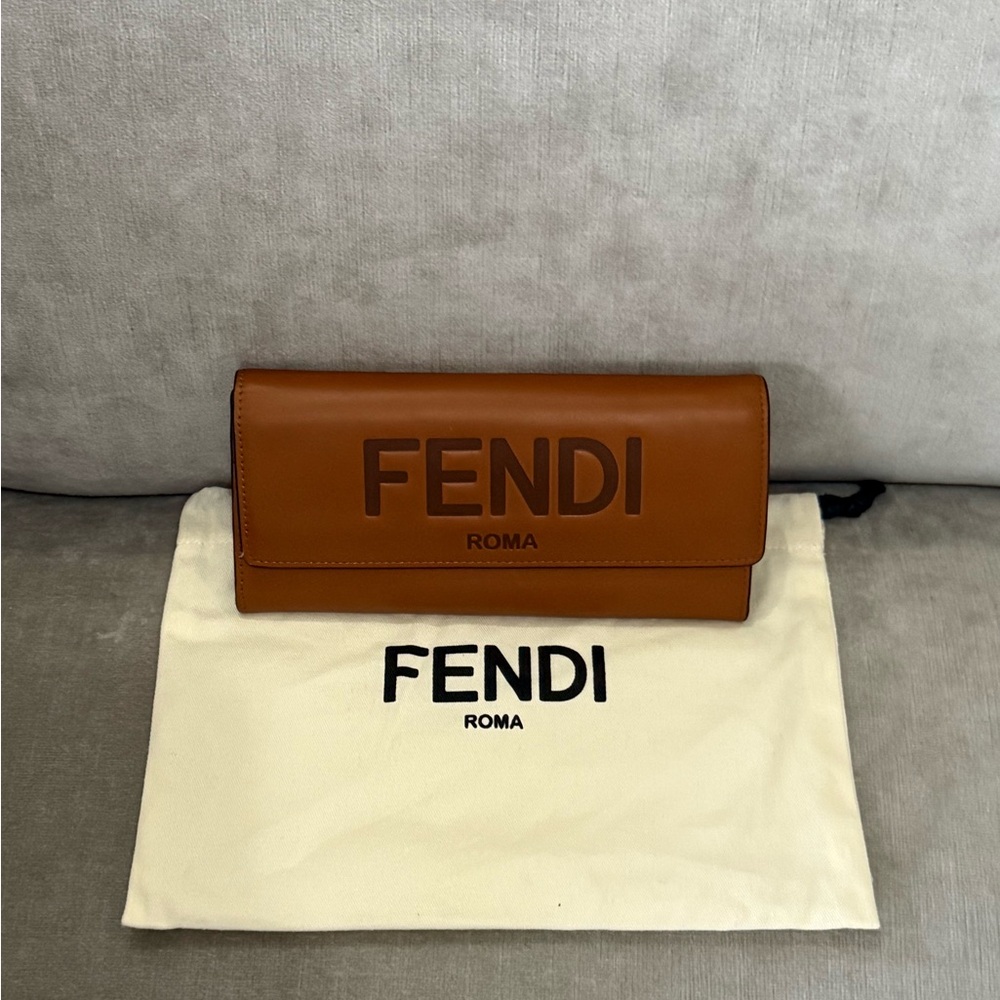 Fendi Tan Leather Clutch